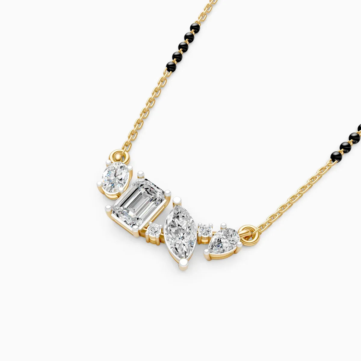 Fancy shape Lab diamond Mangalsutra With chain