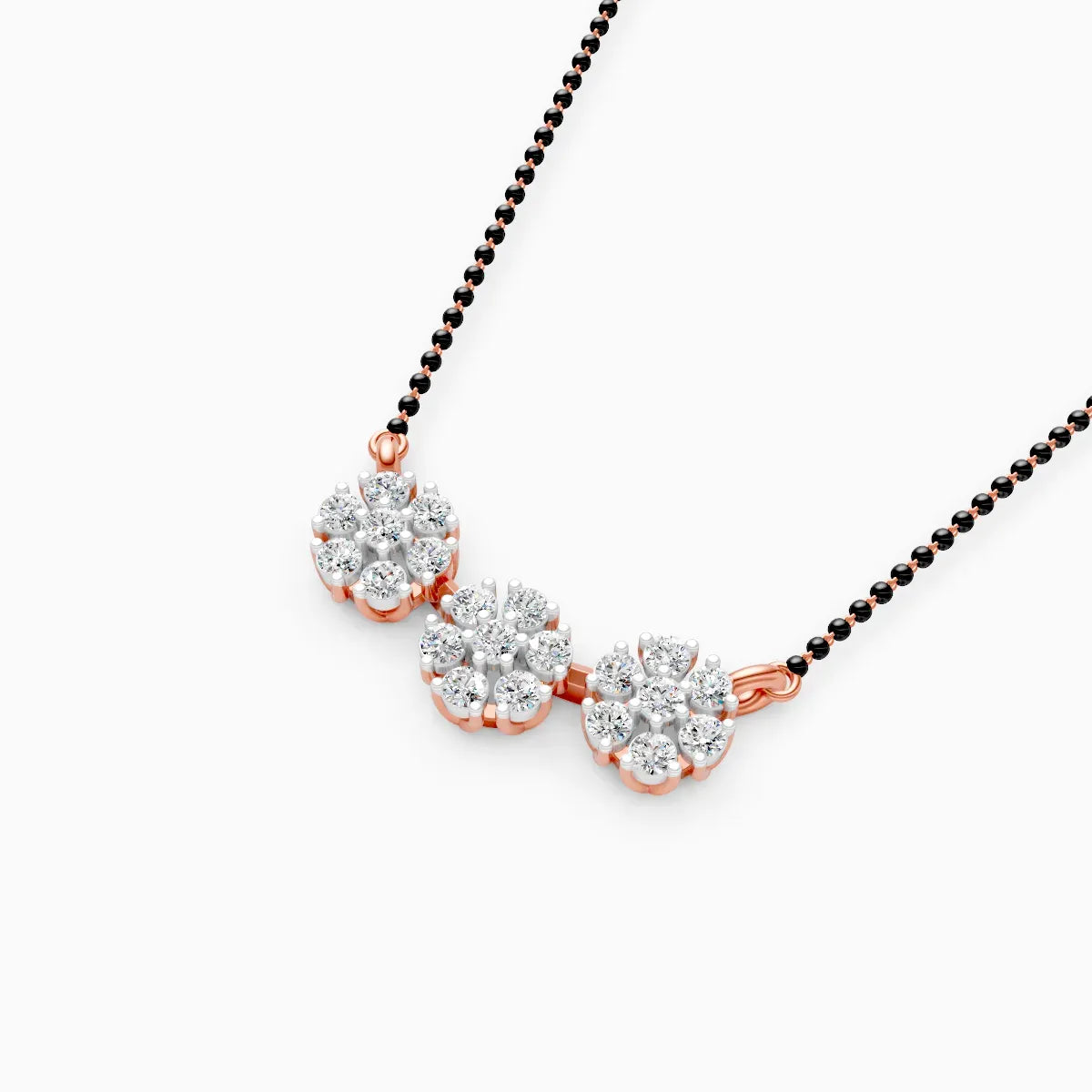 Triple-Flower Lab-Grown Diamond Mangalsutra