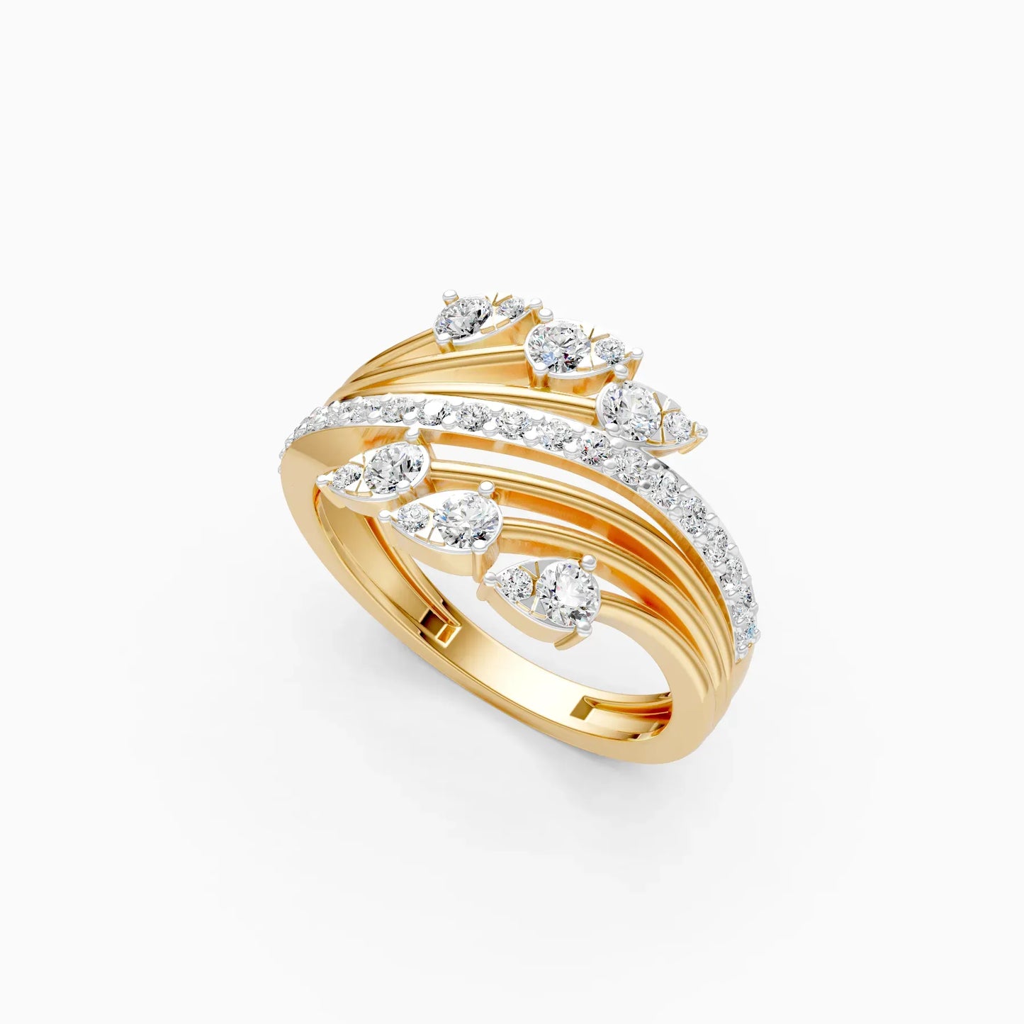 Pear-Cut Leaf Diamond Ring