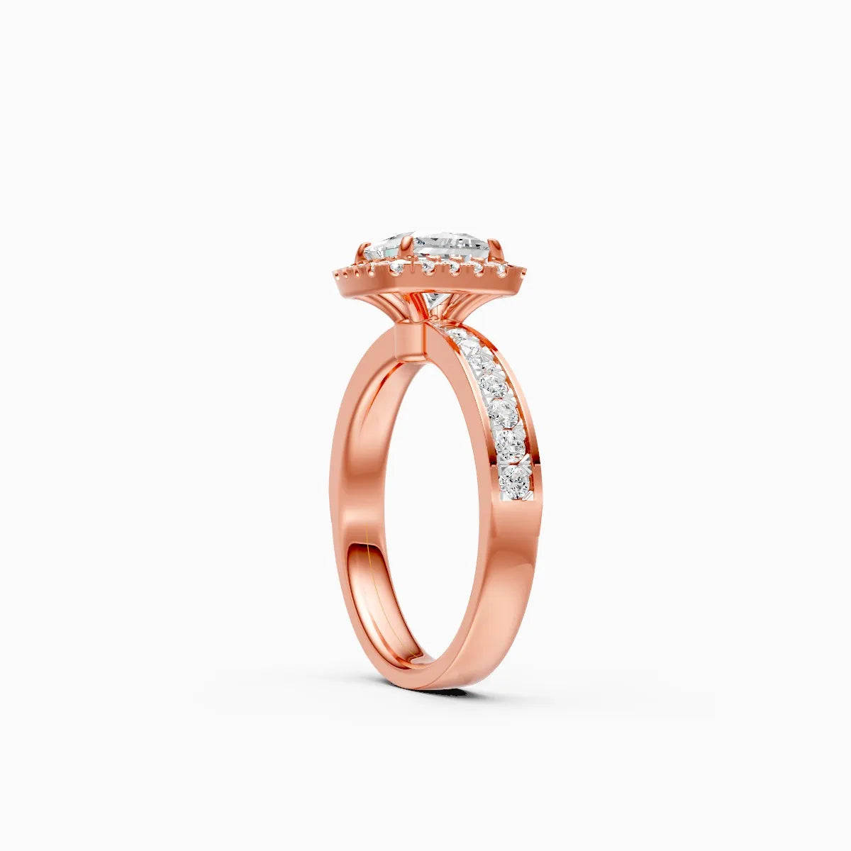 Classic Halo Square Diamond Engagement Ring