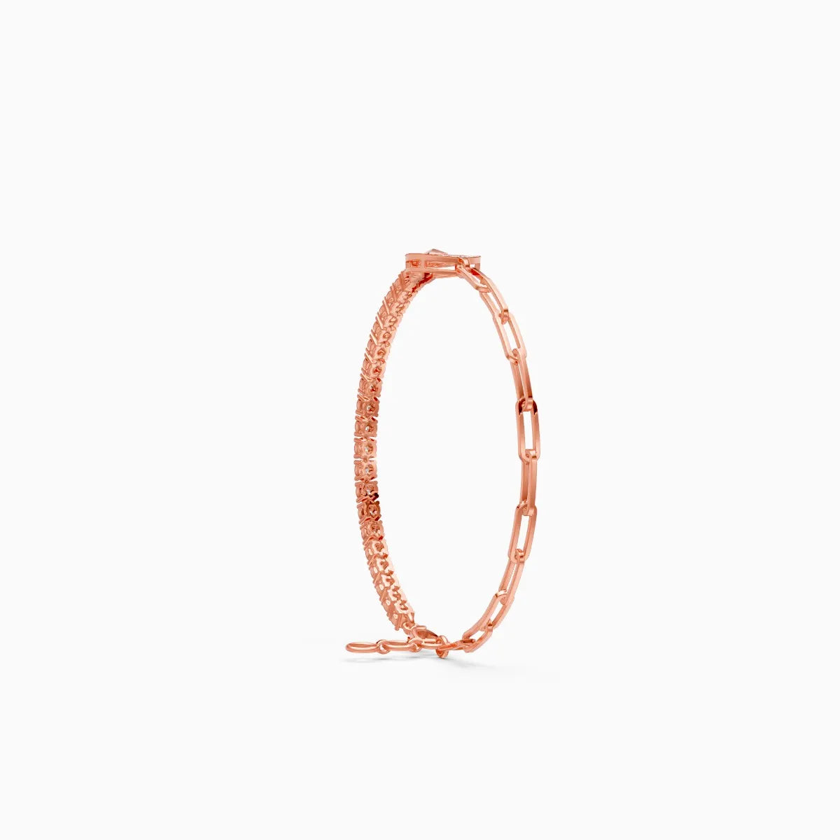 Stylish Link and Loop Diamond Bracelet