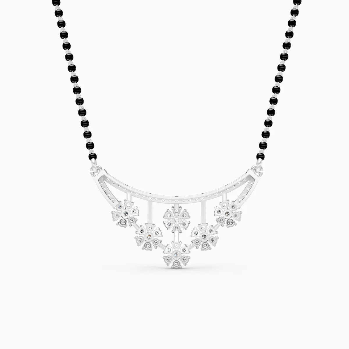 Floral Charm Diamond Pendant Mangalsutra