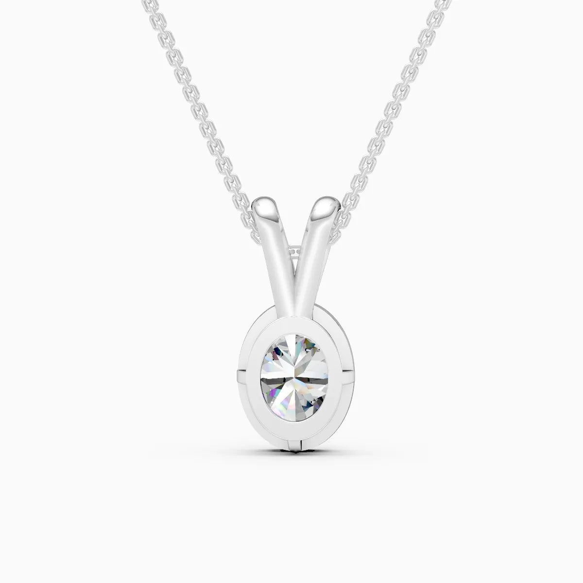 Oval Solitaire Lab Grown Diamond Pendant