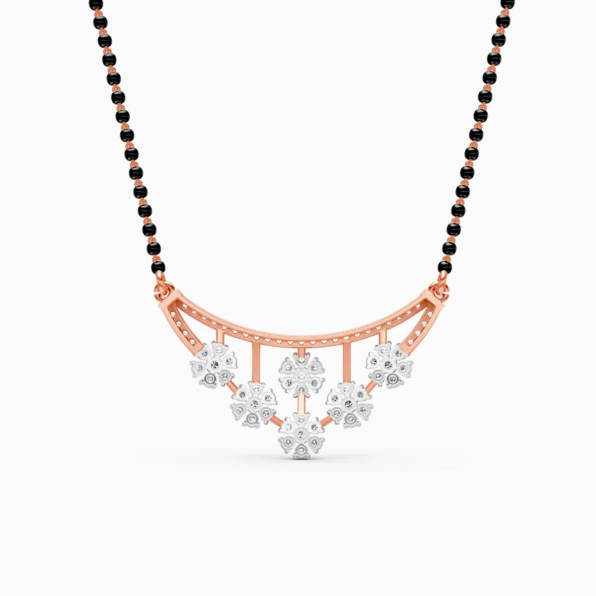 Floral Charm Diamond Pendant Mangalsutra