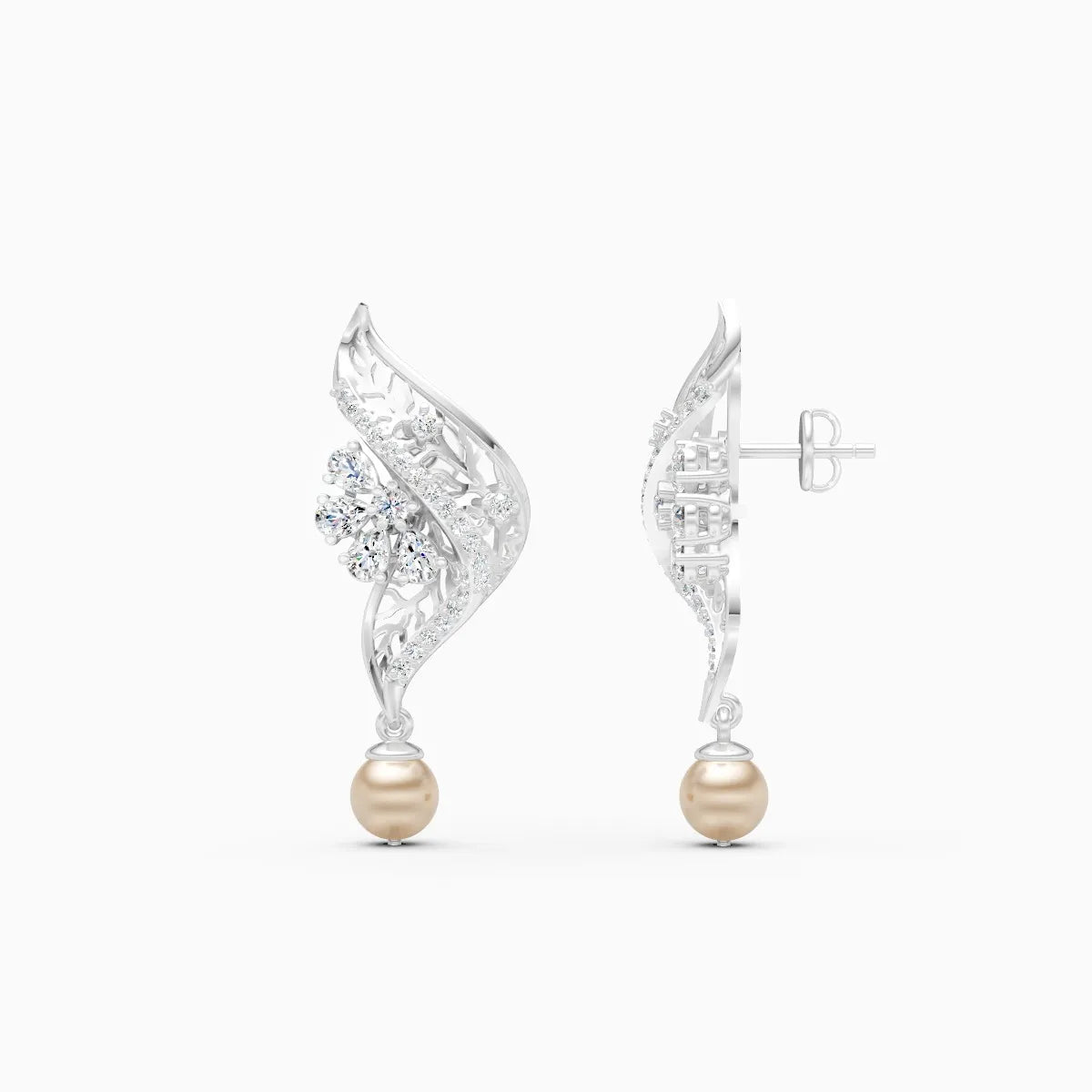 Leaf Whisper Lab Grown Diamond Earrings