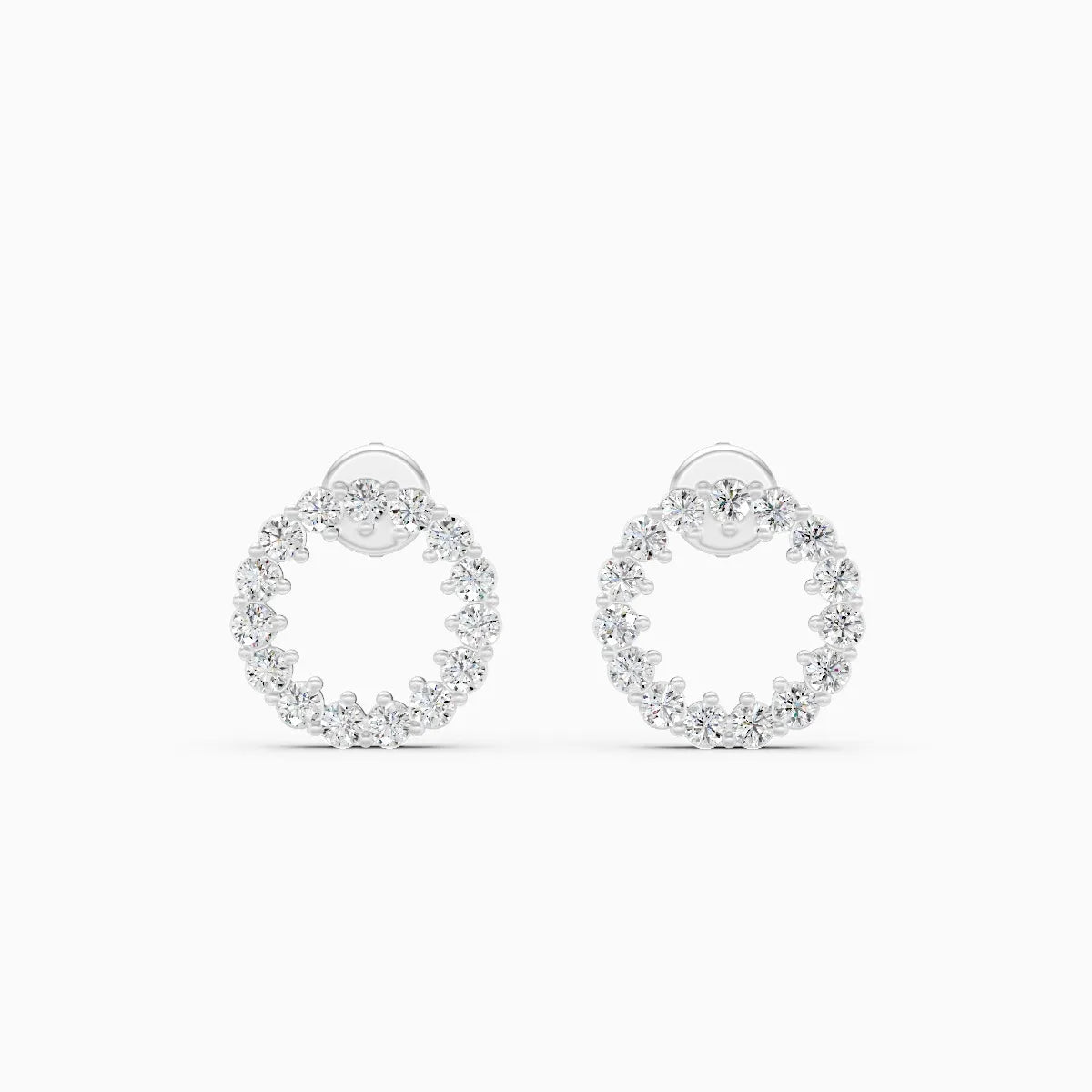 Circle Halo Lab Grown Diamond Earrings
