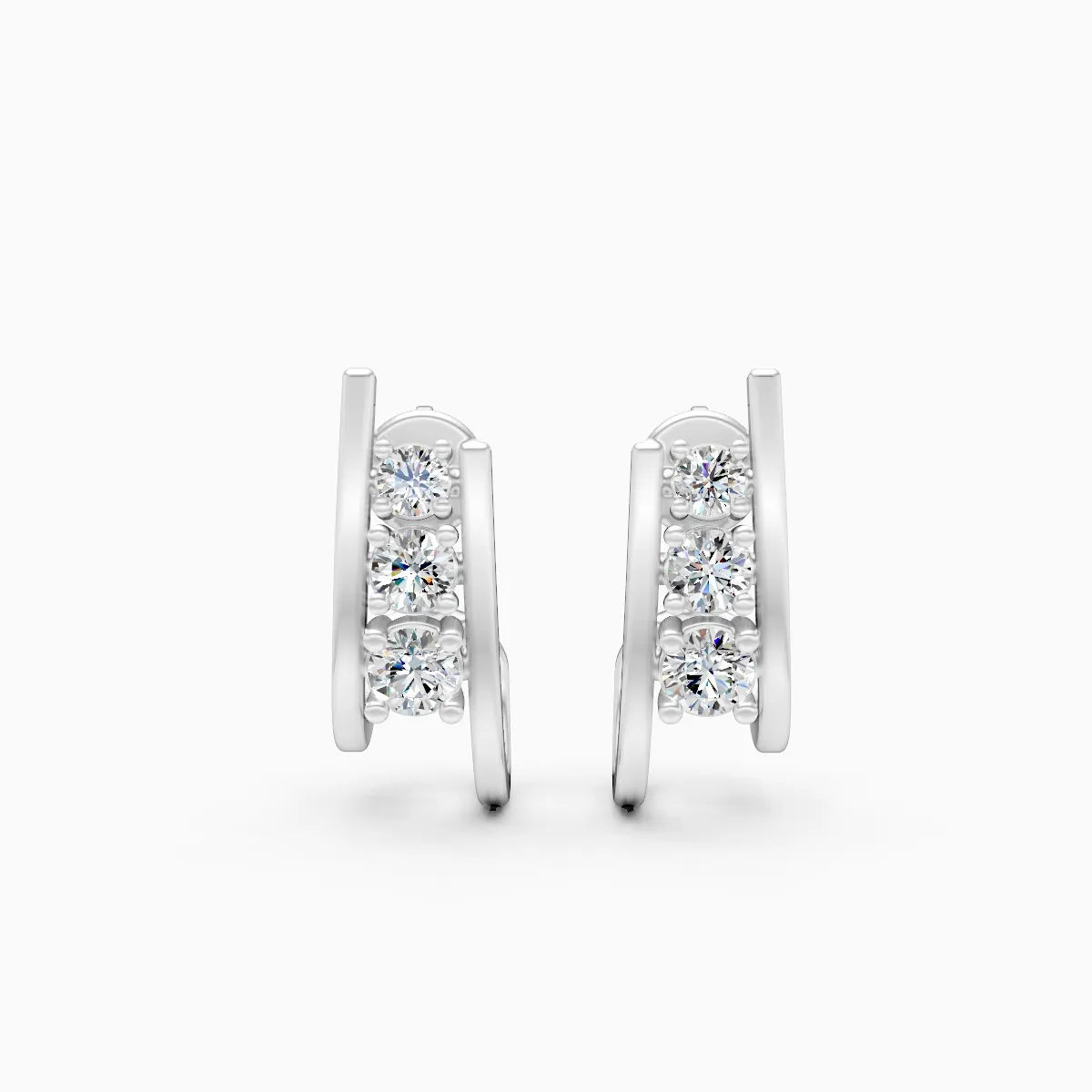 Dual Arc Lab Grown Diamond Earrings