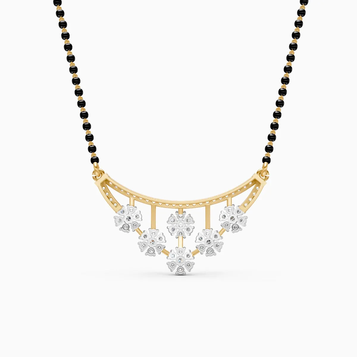 Floral Charm Diamond Pendant Mangalsutra