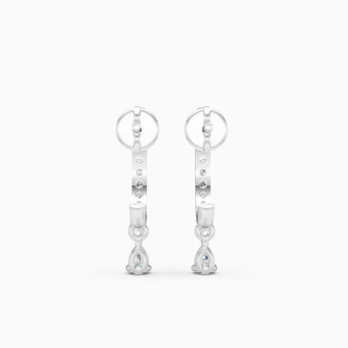 Pear Drop Lab Grown Diamond Huggie Earrings