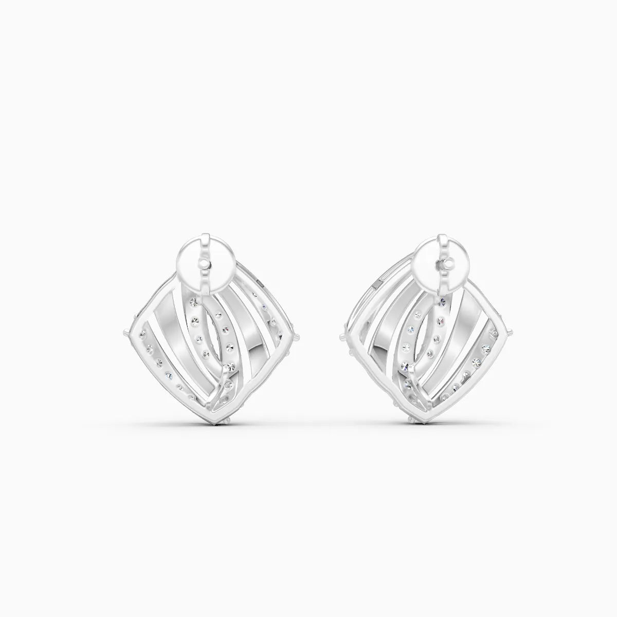 Criss-Cross Shine Diamond Stud Earrings