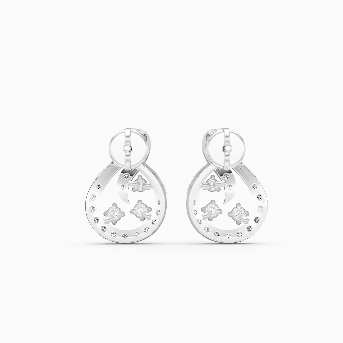 Swirl and Bloom Diamond Stud Earrings