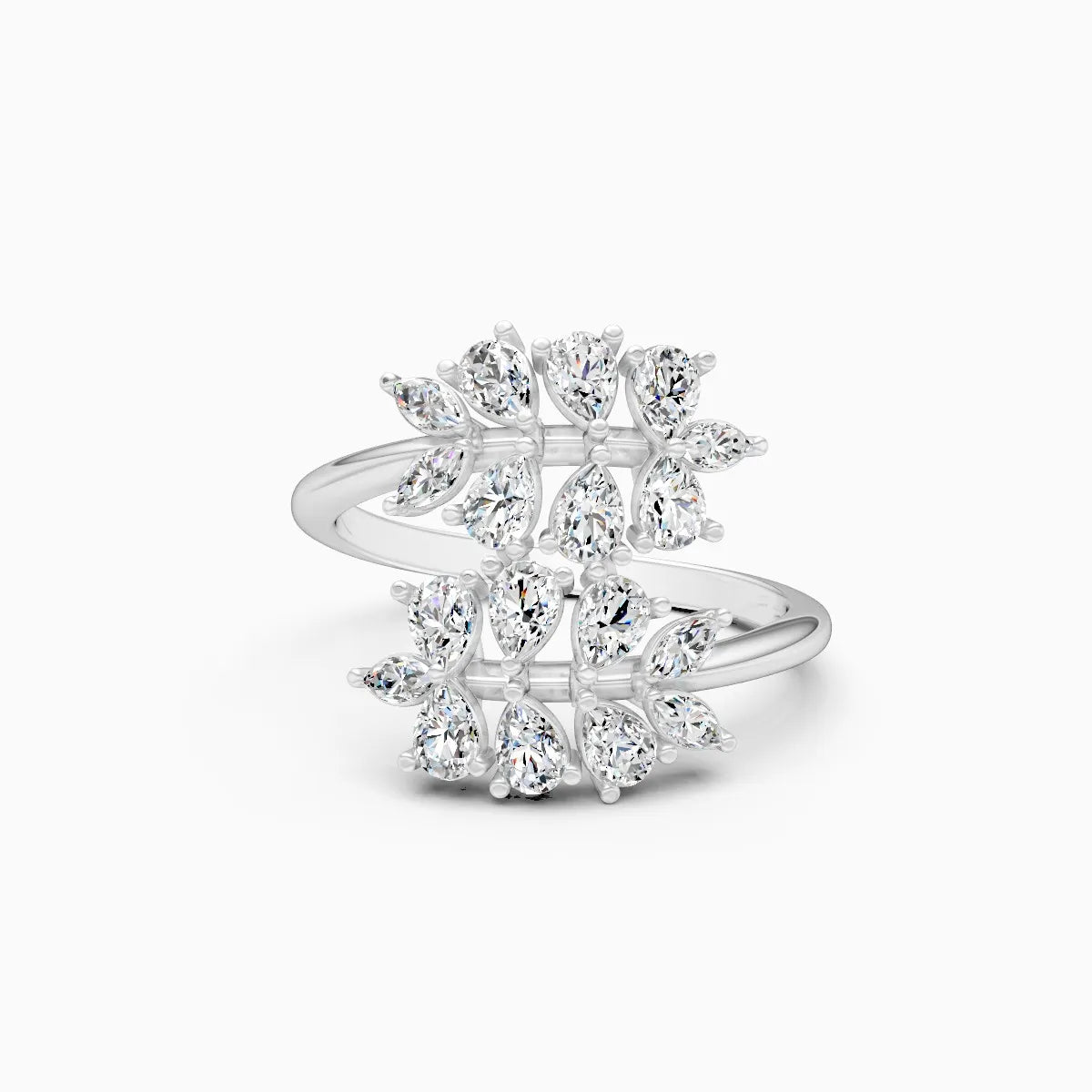 Leaf Style Diamond Cluster Ring