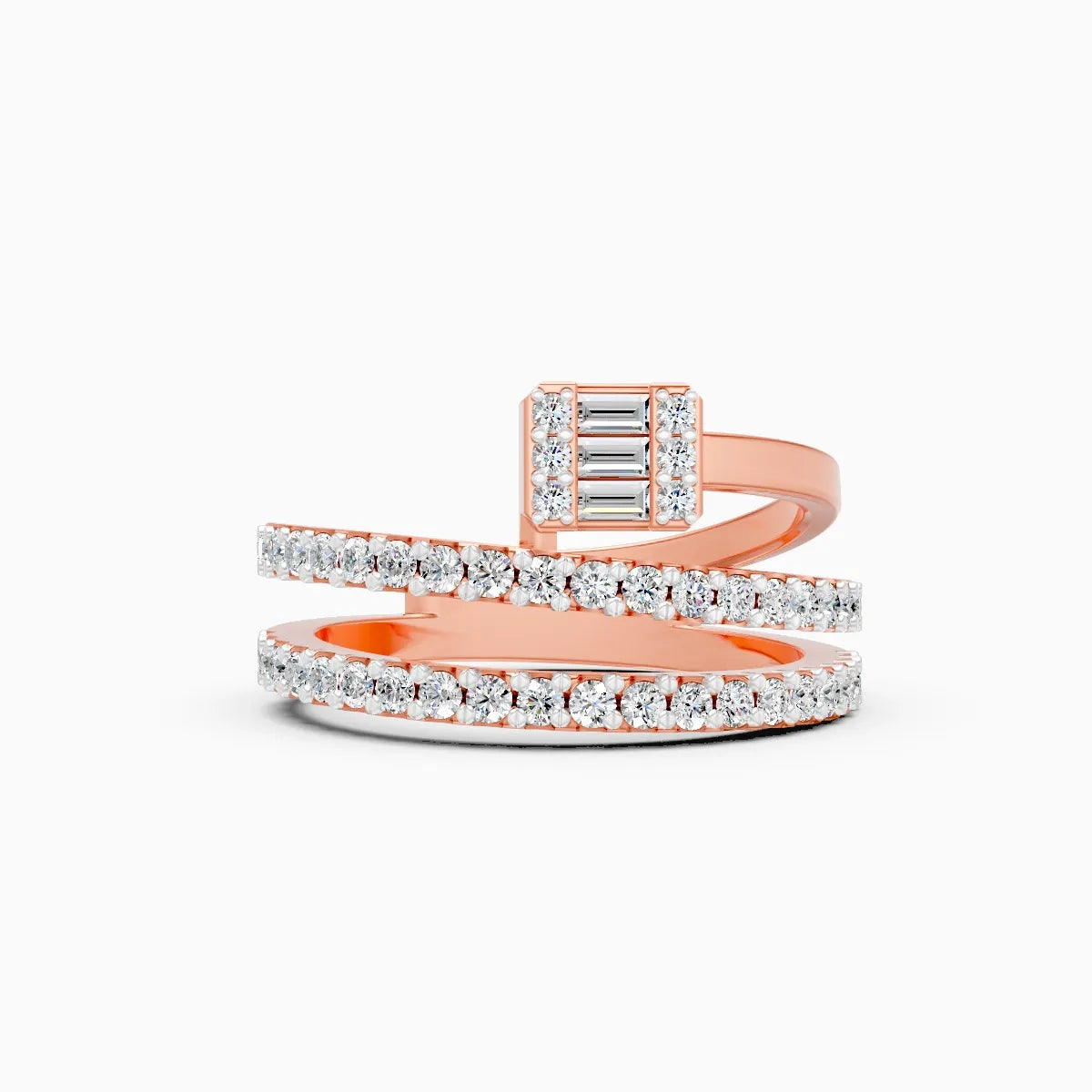 Minimal Line Baguette Center Diamond Ring