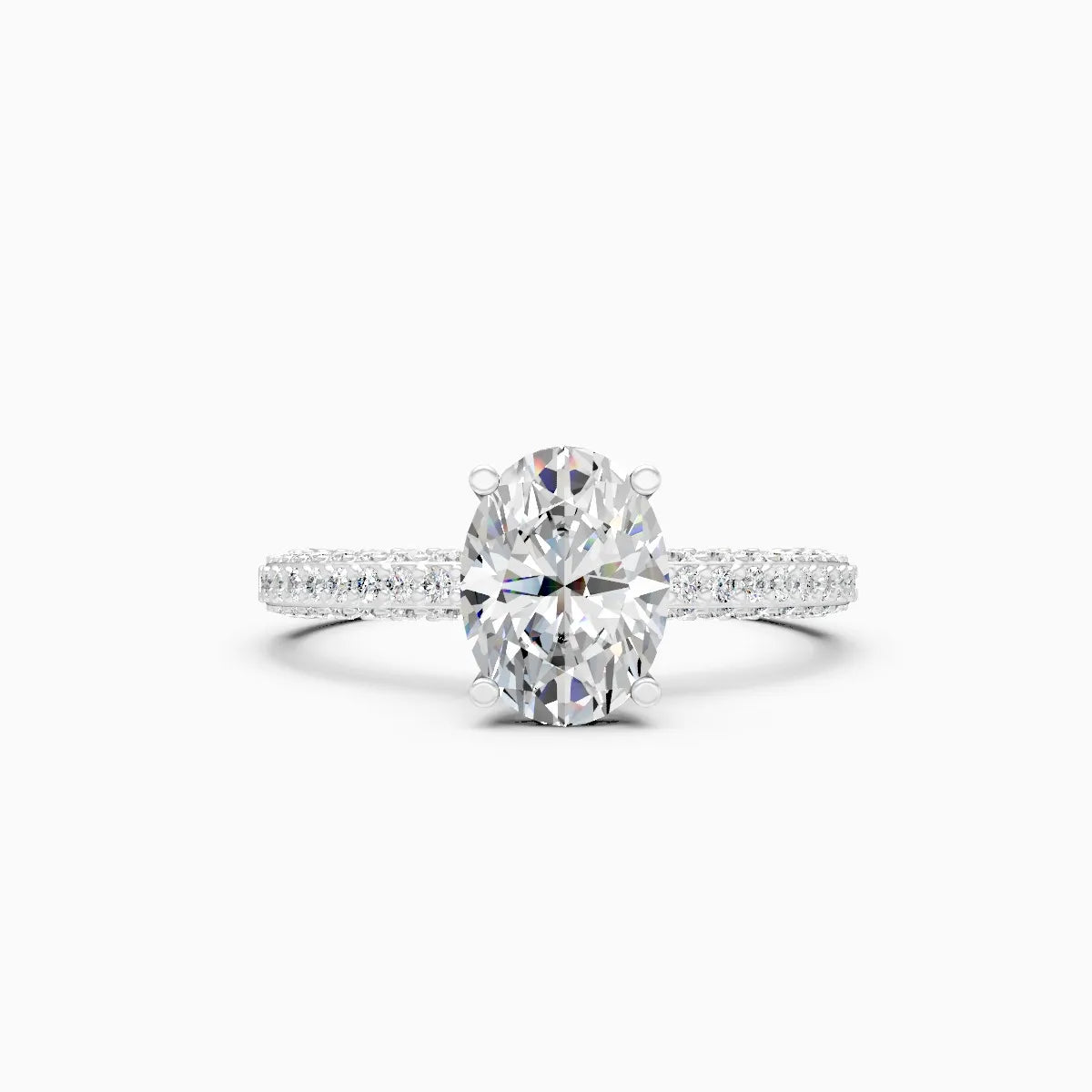 Grand Statement Oval Solitaire Diamond Ring