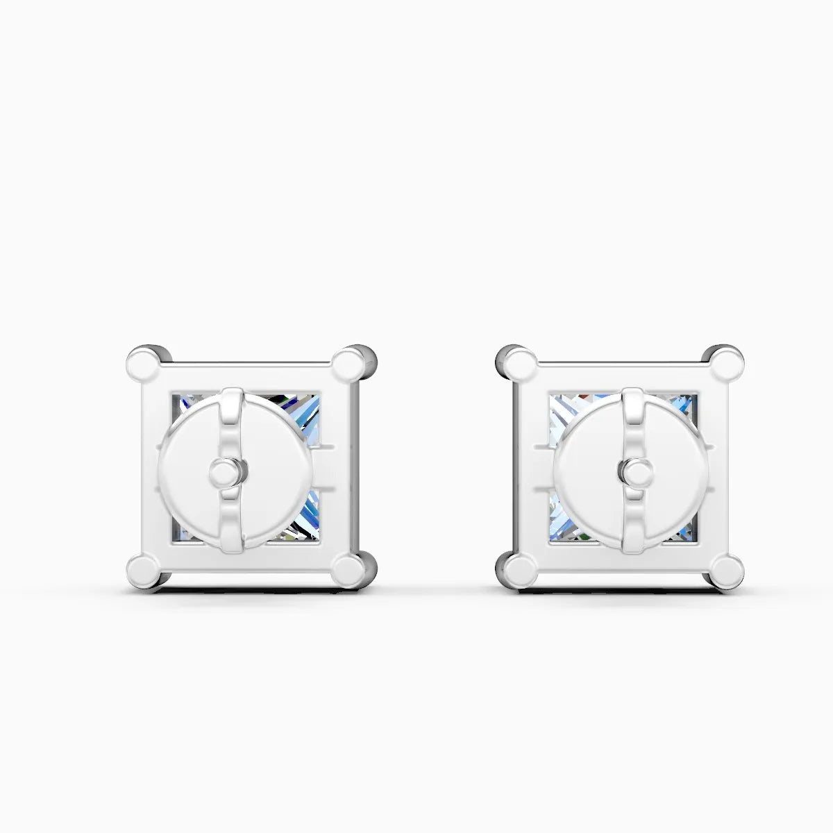 Minimalist Princess Diamond Stud Earrings