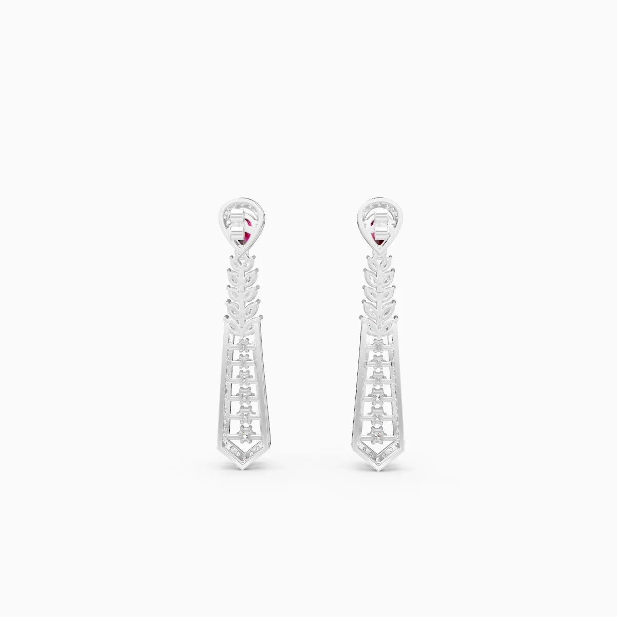 Pear Ruby Style Tear Drop Earrings