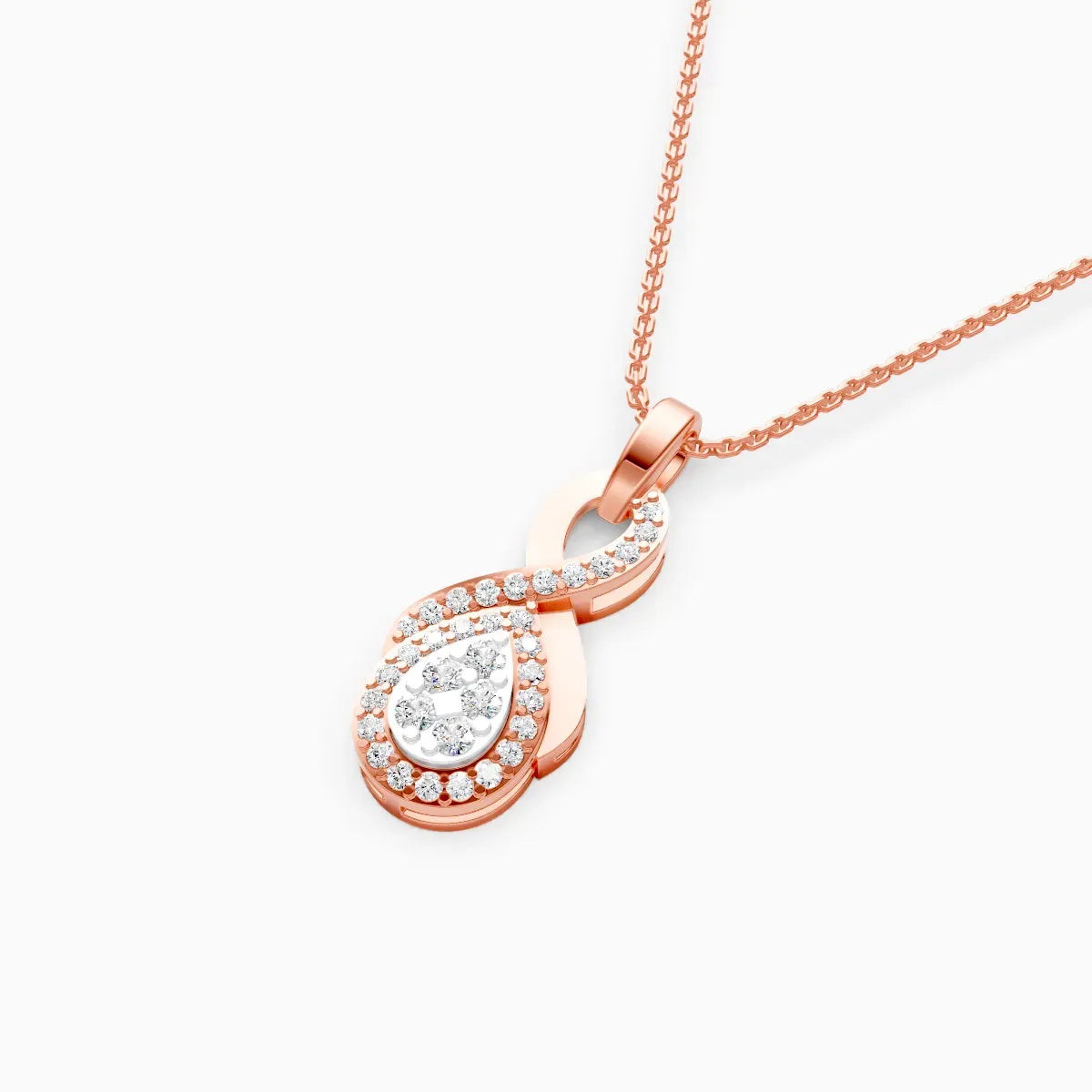 Pear Infinity Style Diamond Pendant
