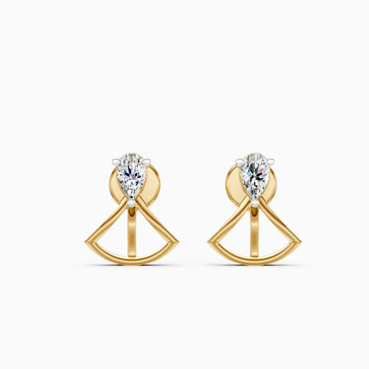 Pear Diamond Geometric Stud Earrings