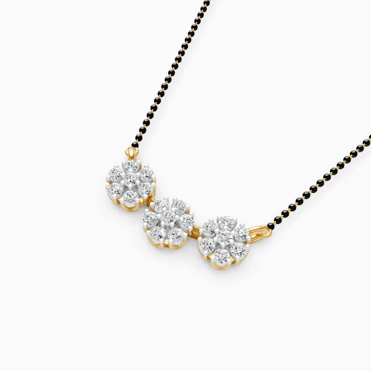 Triple-Flower Lab-Grown Diamond Mangalsutra