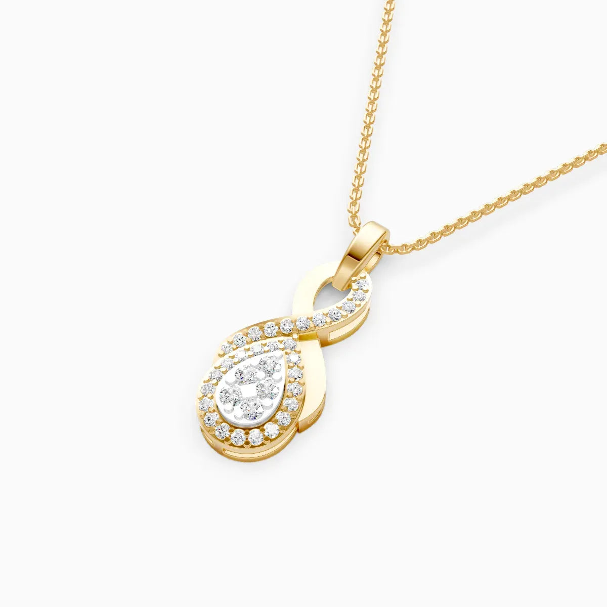 Pear Infinity Style Diamond Pendant