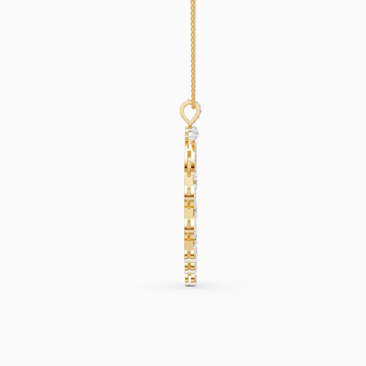 Chandelier Style Drop-Set Diamond Pendant