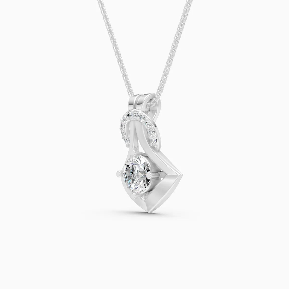 Modern Elegance Lab Diamond Pendant in 14K Gold