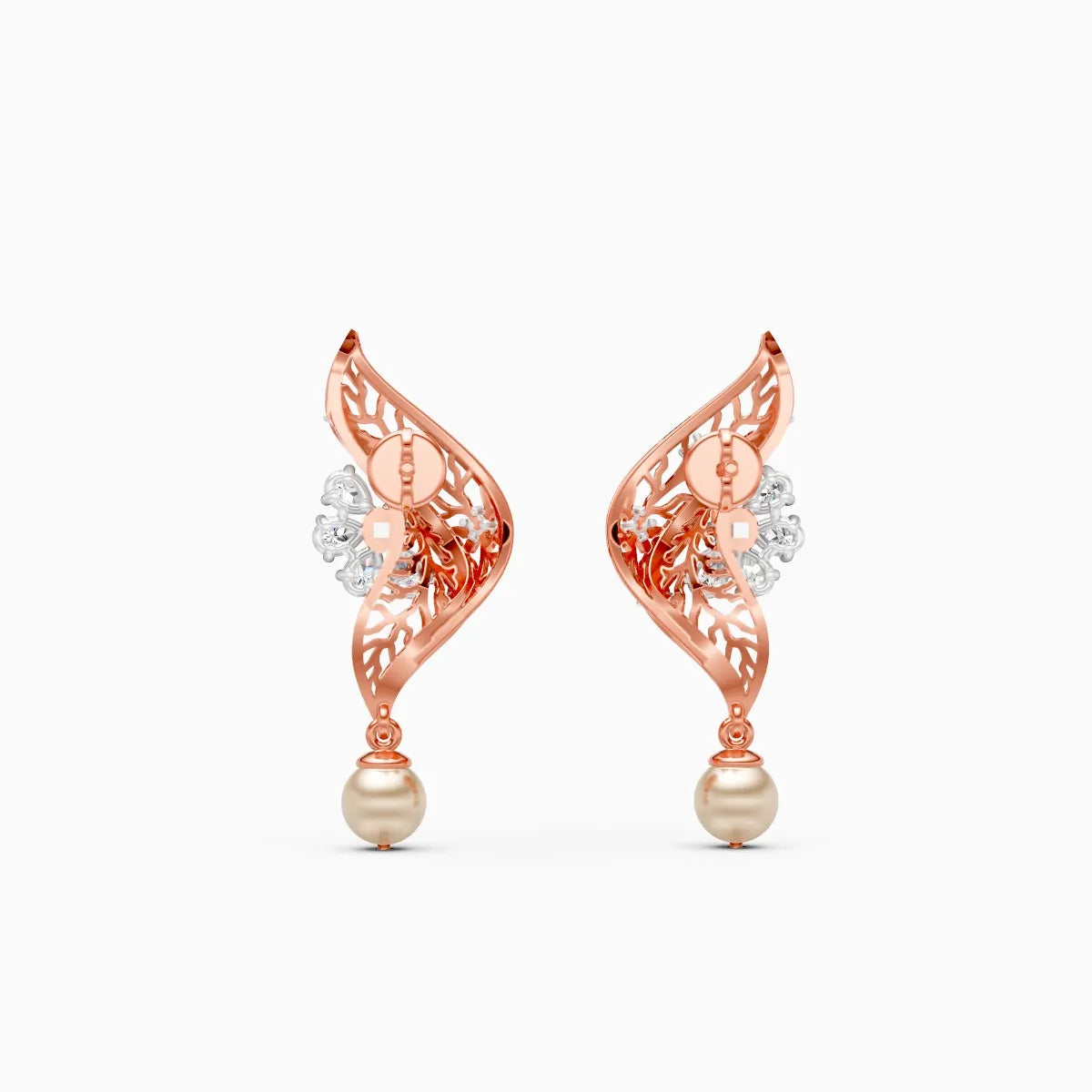 Leaf Whisper Lab Grown Diamond Earrings