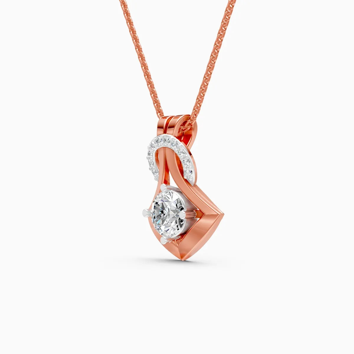 Modern Elegance Lab Diamond Pendant in 14K Gold