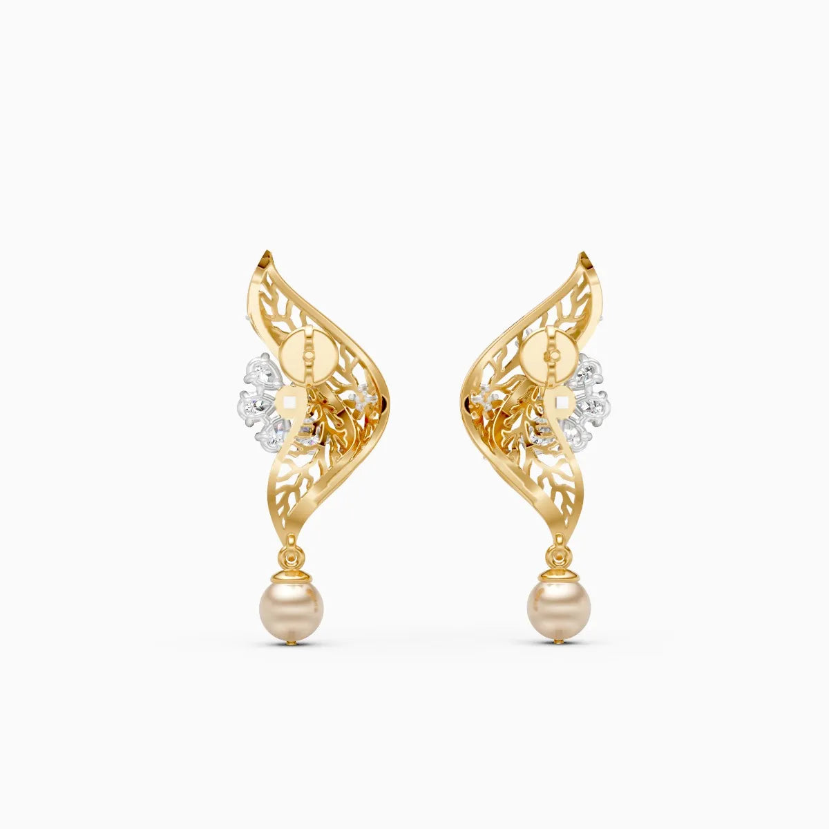 Leaf Whisper Lab Grown Diamond Earrings