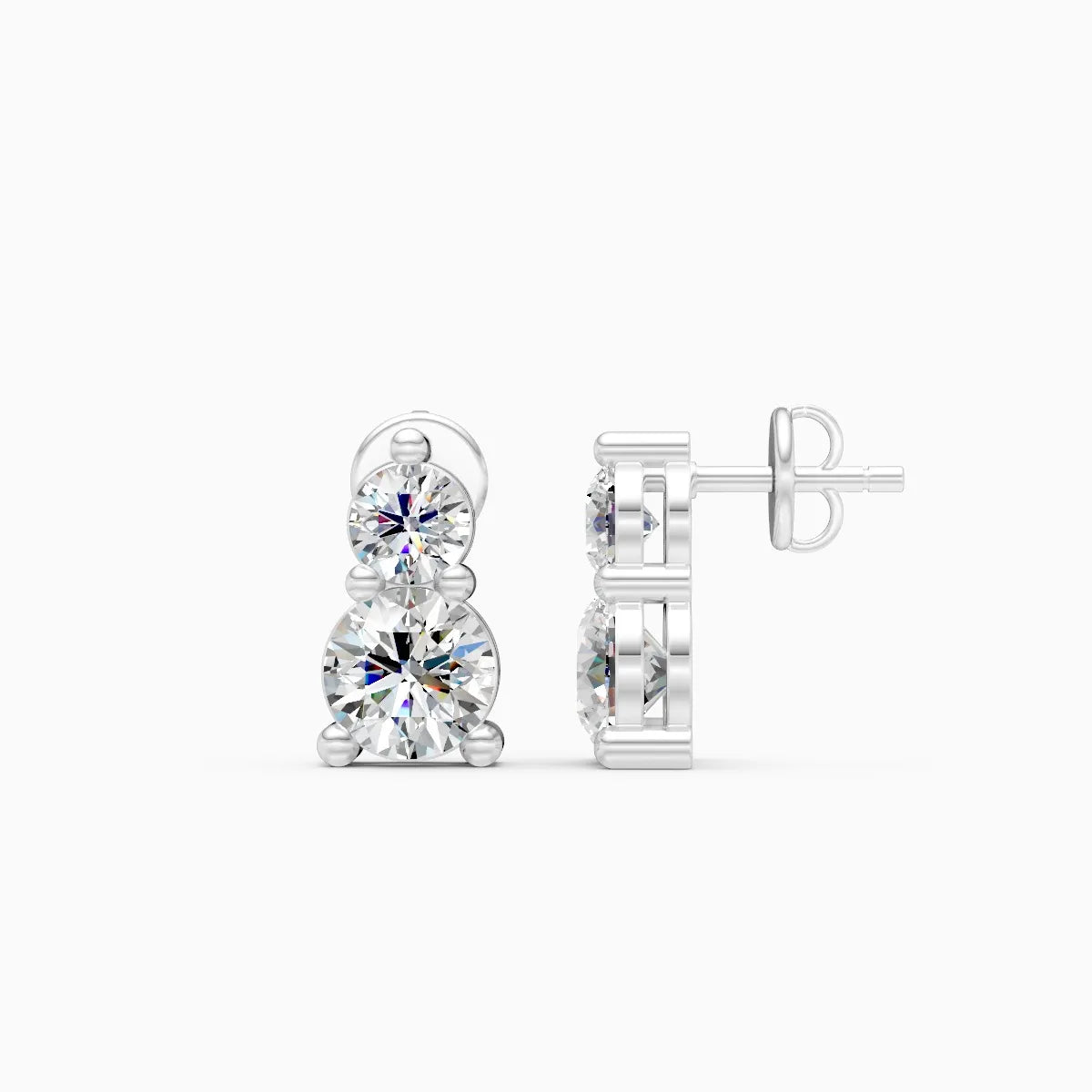 Twin Diamond Stud Earrings – Bold & Petite