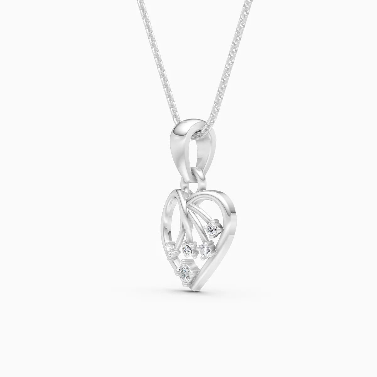 Angelic Swirl Heart Diamond pendant