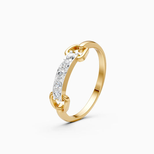 Contemporary Diamond Bar Link Ring
