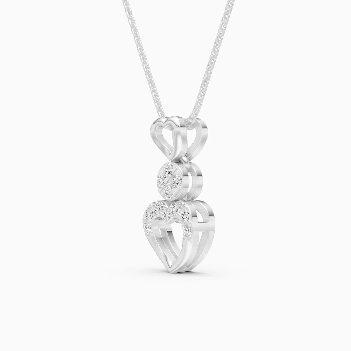 Romance heart diamond necklace