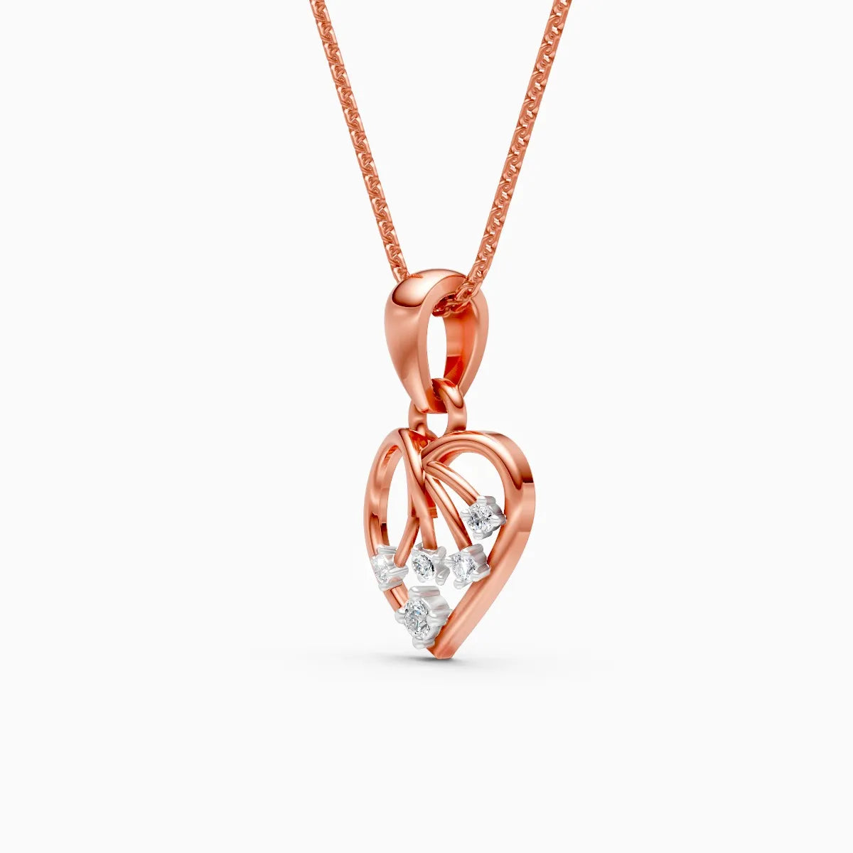 Angelic Swirl Heart Diamond pendant