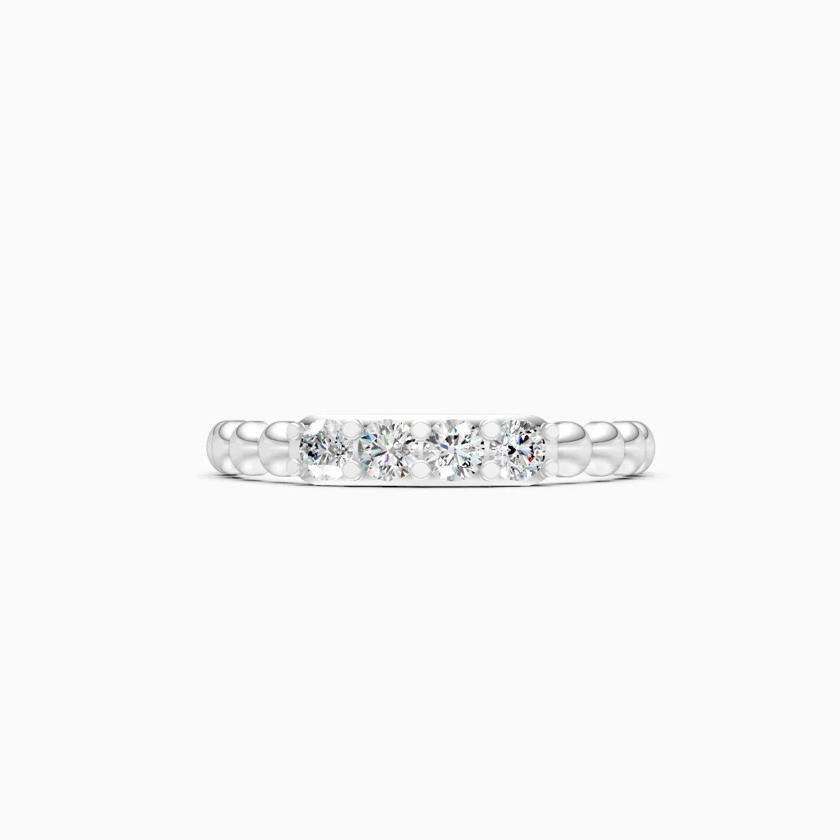 Beaded Bar Diamond Ring