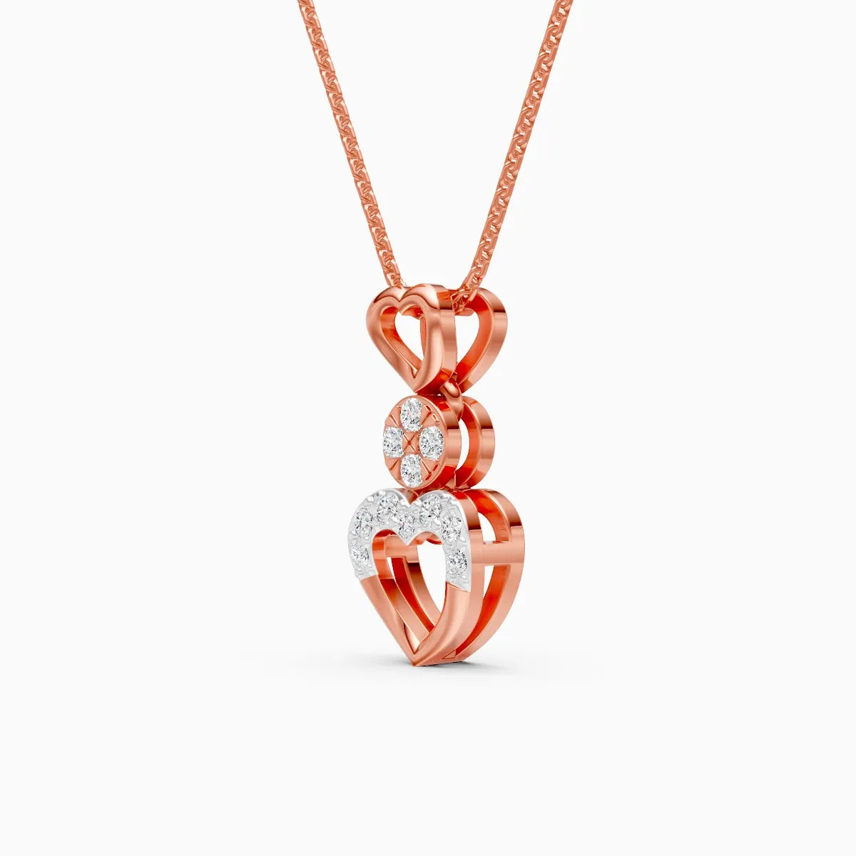 Romance heart diamond necklace