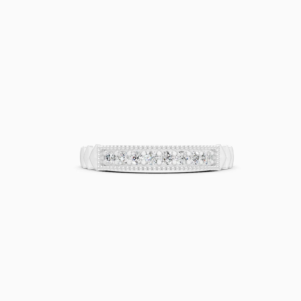 Milgrain Diamond Bar Ring