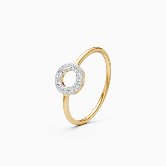 Open Circle Full Pavé-Set Ring