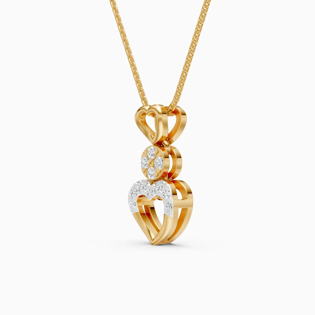 Romance heart diamond necklace
