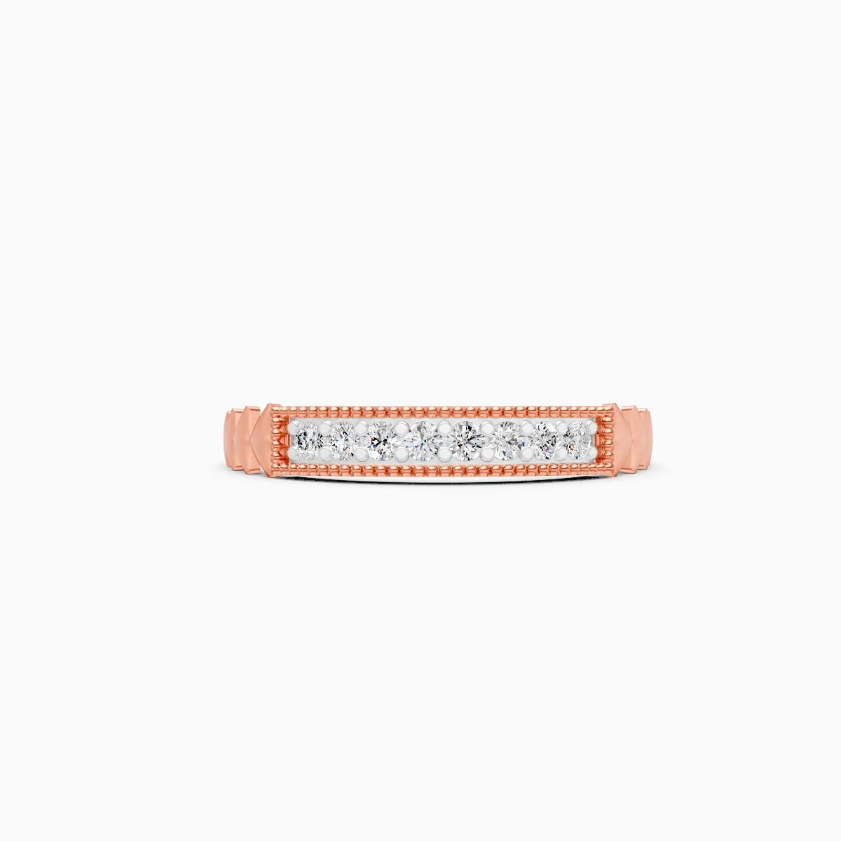 Milgrain Diamond Bar Ring
