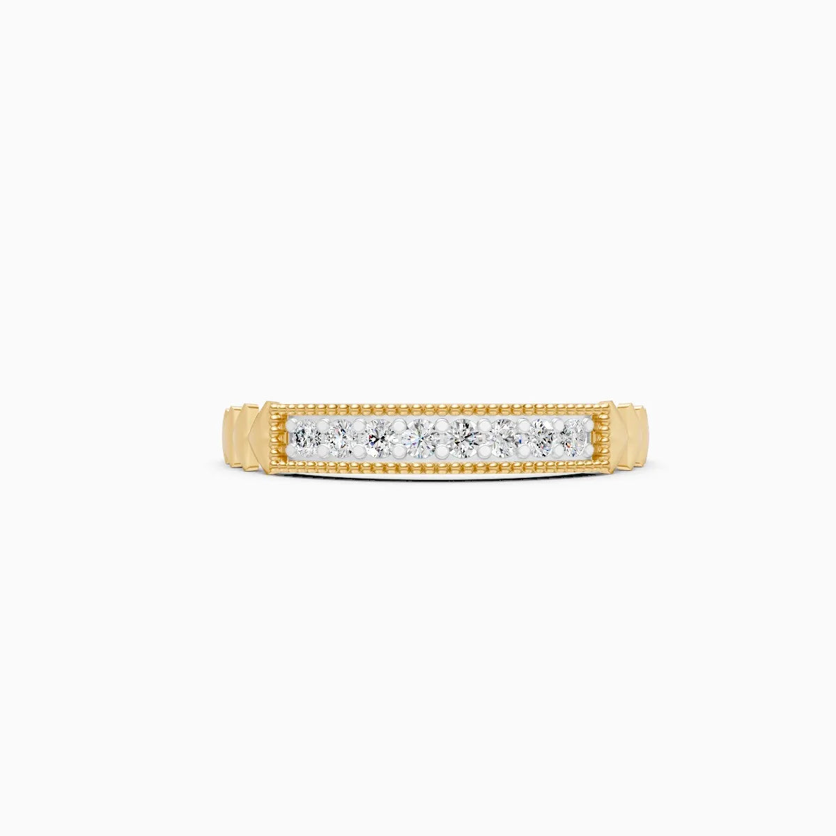 Milgrain Diamond Bar Ring