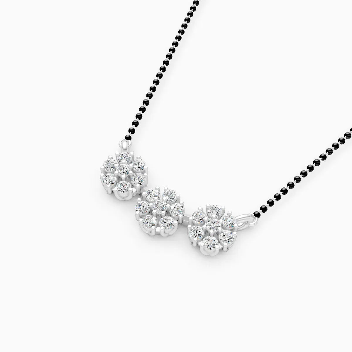 Triple-Flower Lab-Grown Diamond Mangalsutra