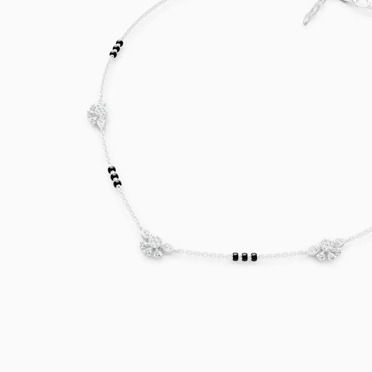 Everyday Floral Charm Small Diamond Mangalsutra