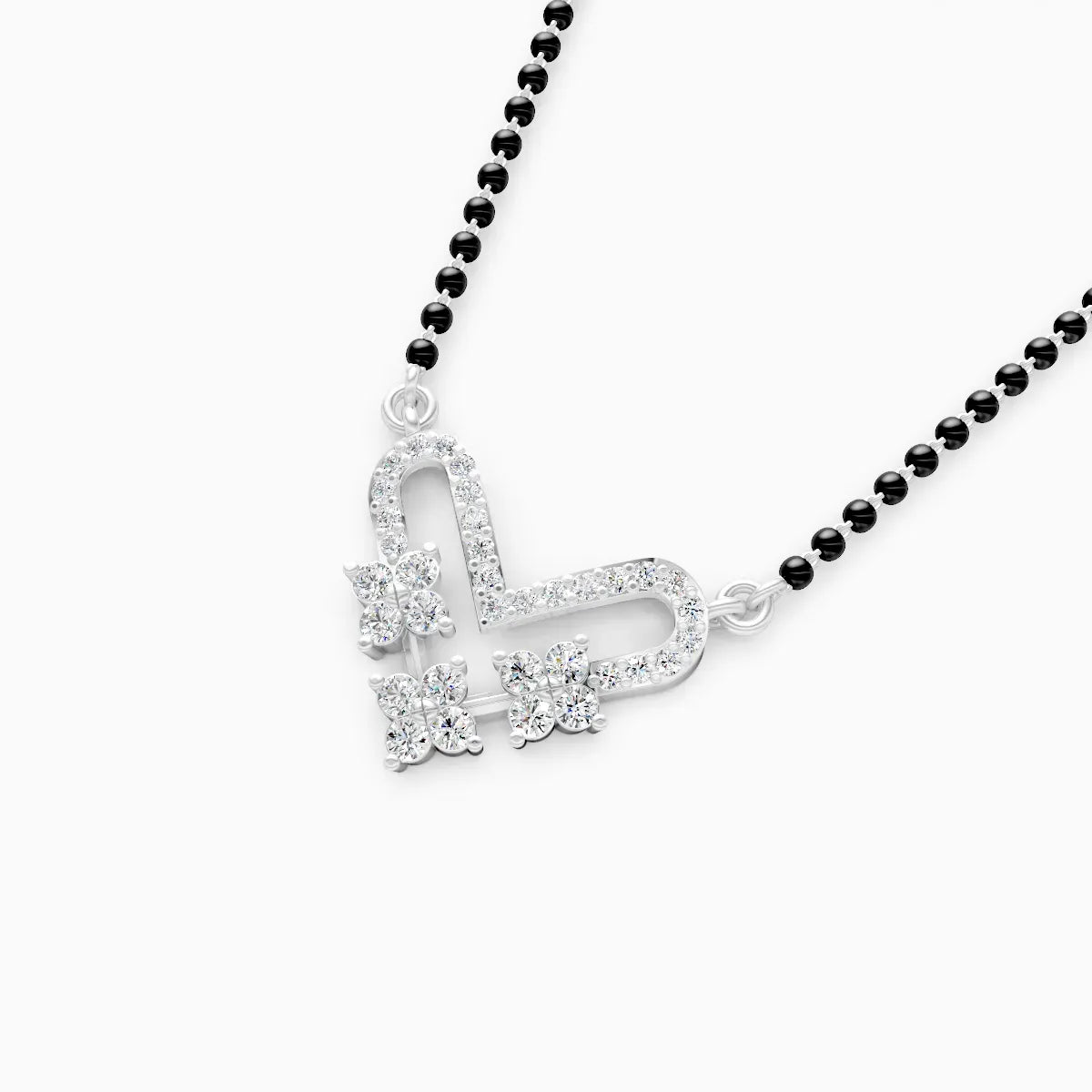 V Shape Lab Grown Diamond Mangalsutra