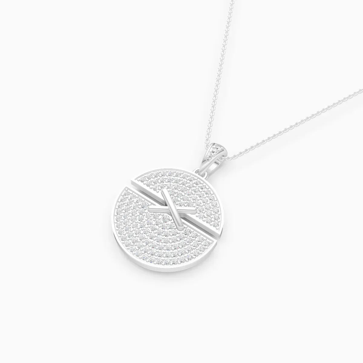 Glamorous Round Cluster Diamond Necklace