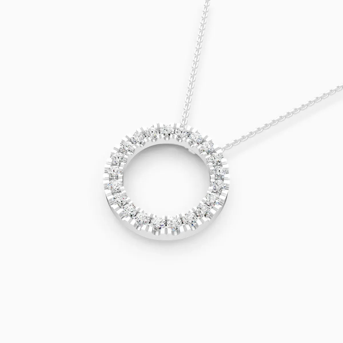 Luxury Lab Diamond Open Circle Necklace
