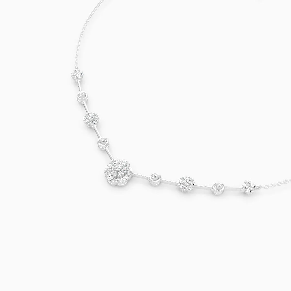 Elongated Round Glow Diamond Necklace