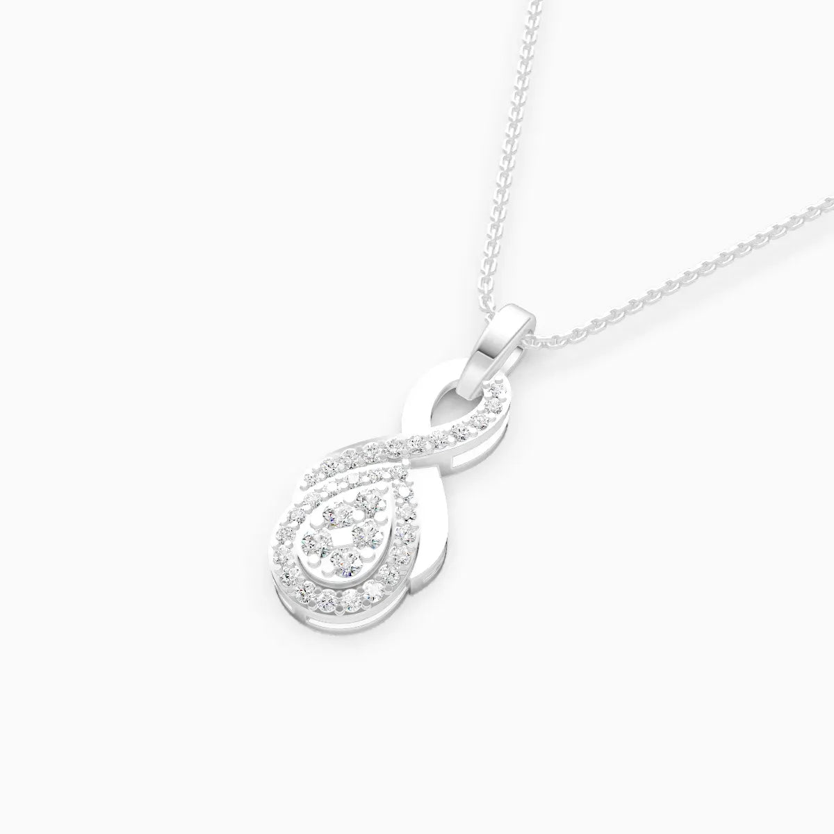 Pear Infinity Style Diamond Pendant