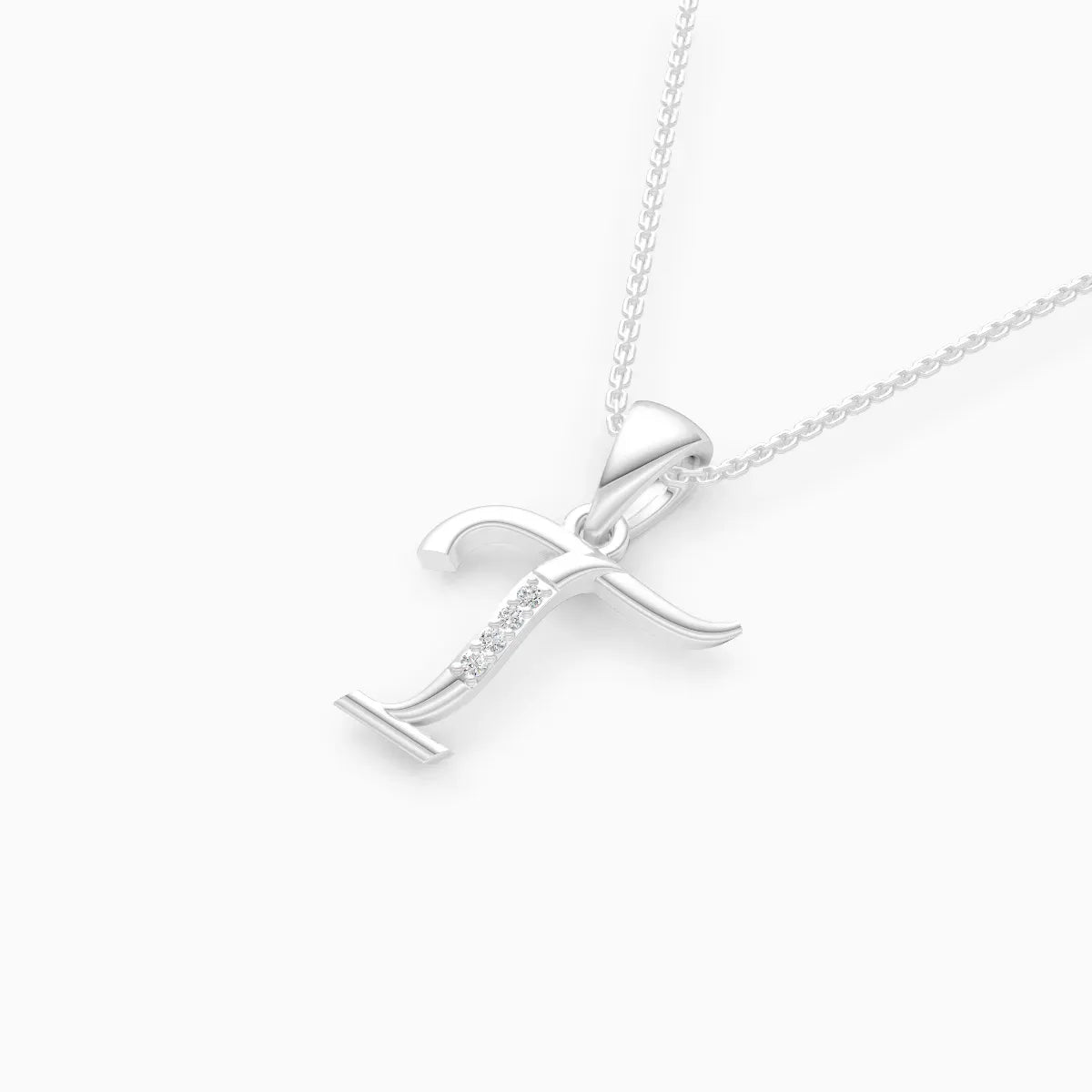 Letter Lab Grown Diamond Gold Pendant