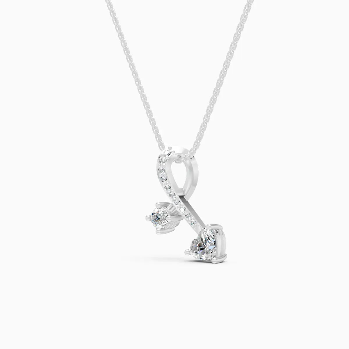 Two Stone Lab Diamond Gold Pendant